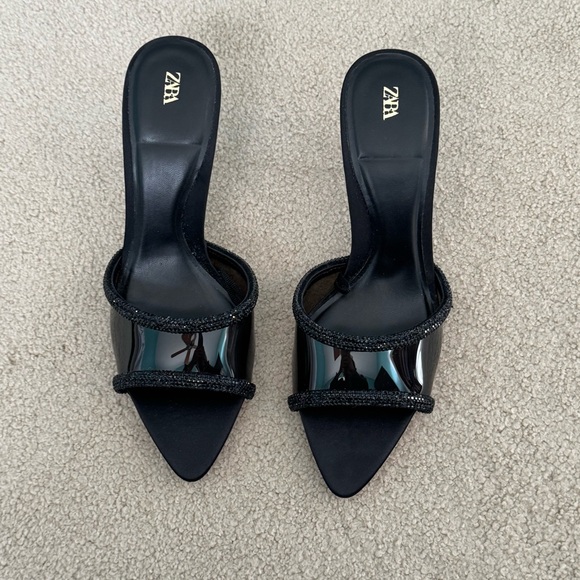 Zara Vinyl Rhinestone Heels - Picture 4 of 7